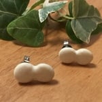 陶器のしろ 丸まるピアス