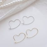 シンプルワイヤーハートピアス フープピアス シルバーピアス ゴールド