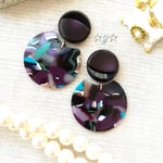 ☆Vintage☆ダークカラーの大ぶりピアス/イヤリング