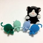 猫のおもちゃ  ＊クールカラーねず公 -  ミニサイズ＊　４個セット 