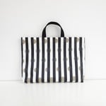 防水ラミネート素材《Black Stripe》ストライプドットのレッスンバッグ