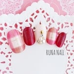RUNA♡ボルドーチェッククリスマスネイルチップ