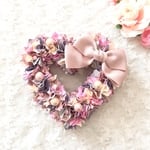 くすみカラー♡ハートのリボンリース