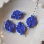 デッドストック 22mm ビーズ  ブルー