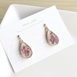 押し花　雫ピアス／イヤリング