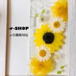 押し花スマホケース❤︎ひまわり