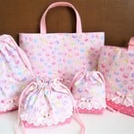 パステルマカロンの入園５点セット☆ピンク☆
