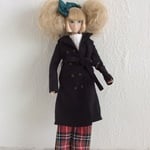 D159＿黒のコート（momoko、リカちゃんのママ、ジェニーちゃん、27cmドール）