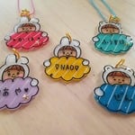 *ゆるほわちゃん くもプレート* 名前キーホルダー🐻🐰