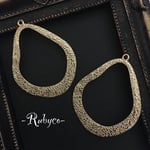 MT58　カナリおおぶり多角形ゴールド　個性的チャーム　53*42mm　2こ 整理品
