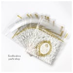 【入荷しました】 70㎜×70㎜+30㎜ ラッピング用 opp袋・使い切りパック❤︎ホワイト&ゴールド❤︎30pcs-118