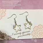 星とパールのピアス