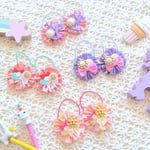 ☆ハンドメイド☆Ruban mou☆デコフラワー ヘアゴム☆2個セット☆ゆめかわ