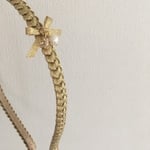 ☆新色☆　リボンレイ　カチューシャ　◆メタリックゴールド◆