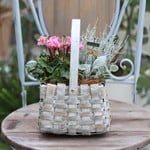 *シャビーなバスケットの冬の寄せ植え*