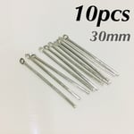 送料無料 10個 30mm 片穴 スティック シルバー