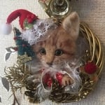 羊毛フェルトプレゼントにいかがですか？猫のリース