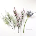 パープル系でまとめました秋冬3種7本セット　葉っぱと可愛い花　花材・造花・アーティフィシャルフラワー
