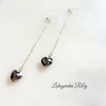 silver heart ♡ earrings　樹脂イヤリング　樹脂ノンホールピアス　R&y89