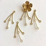 4個　国産真鍮生地　5カン付ぶらさげパーツ　50Ｘ19㎜