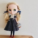 【受注製作】ブライス ドール用 コーデュロイ ワンピース（ダークネイビー） リカちゃん アウトフィット