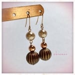 クラシカルピンクベージュパールピアス／イヤリング