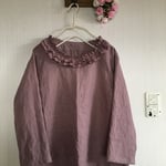 フレンチリネンの肩落ち後ろタックプルオーバー