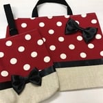 ミニーのスカート柄入園セット レッスンバッグ シューズ入れ