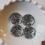 再販無し◆ デッドストック  22mm ミラー カボション   グリーン