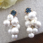 ビジュースワロとゴージャスパールキャッチ　blue