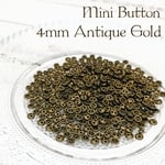 【送料無料】4mm 50個 ミニチュア ボタン アンティークゴールド ドール服 アウトフィット
