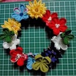 つまみ細工🌸手のひらサイズのリース🌸