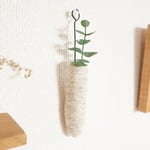 羊毛フェルトの壁掛け一輪挿し[ナチュラルライト]