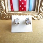 silver オパール　原石　ピアス