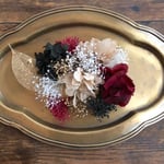  ヘッドドレス♡髪飾り レッドブラック* プリザーブドフラワー   ドライフラワー　結婚式　成人式　卒業式