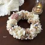 Ivory champagne * mini wreath * ドームライトセット* Christmas ギフト  クリスマスリース         