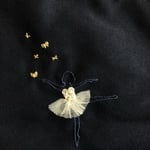ビーズ手刺繍のたためるマイバッグ《バレリーナを夢見て》