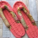 布ぞうり：coral red25cm/和柄