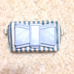 mini  水色ボーダー  ウェットティッシュ・お出かけおしりふきケース