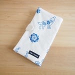 マスクポーチ（マスクケース・動物刺繍・オオカミ）