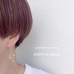 小枝の雫ピアス  short  （ゴールド）