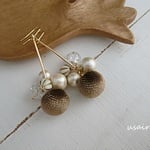 ぬくぬくベロアボールピアス