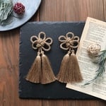 *再販*上品♡梅結びタッセル髪飾りシャンパンゴールウェディング 和装髪飾り 成人式 卒業式 ドライフラワー ヘッドピース  組紐