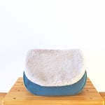 くったりかわいい コロントもふもふポシェット ◎ 青×グレー