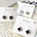 再×8販♫金属アレルギー対応＊レトロボタンピアス