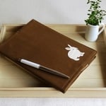 A5 うさぎの手帳カバー 厚み調節可能 ココアブラウン