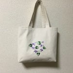  (送料無料)手刺繍入り帆布のトートバック(小)