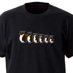 ペンギンいろいろ【ブラック】ekot Tシャツ <イラスト：タカ（笹川ラメ子）>