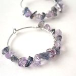 **kさまご依頼品**アイオライトとアメジストのフープピアス