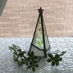 ステンドグラス　クリスマスオブジェ　グリーン(色破片入り）